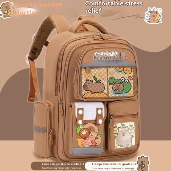 Cartoon Dolphin Kapibala Children's Backpack - Image 4