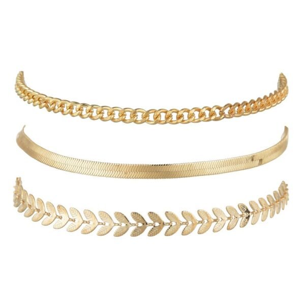 Personalized Retro Metal Texture Chain Leaves Anklets - Image 4