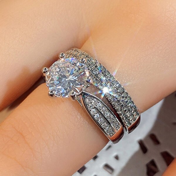 Women's White Gold Luxury Wedding Ring - Image 5