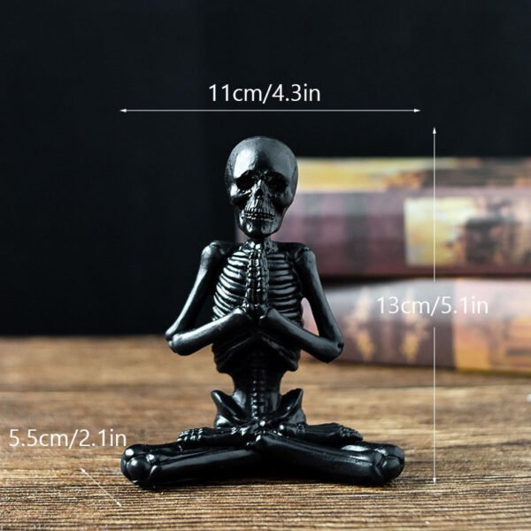 Halloween Yoga Skull Resin Desktop Decoration - Image 5