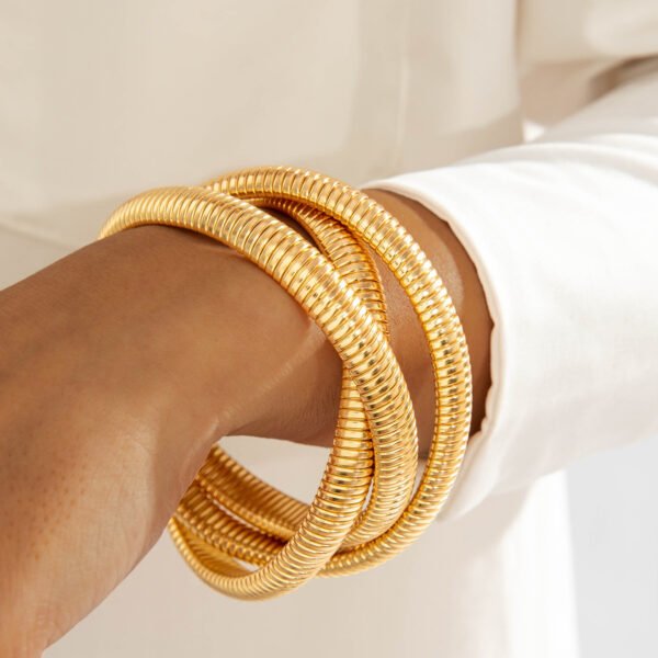 New Multi-layer Line Winding Geometric Open Bracelet Suit - Image 2
