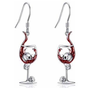 Skull Wine Glass Earrings