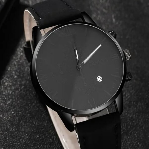 Three Eyes With Calendar Simple Casual Business Men's Quartz Watch Bracelet Suit - Image 3