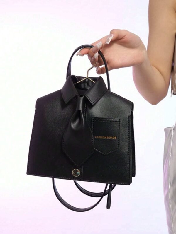 Women's Quirky Collar Black Crossbody Phone Bag - Image 6