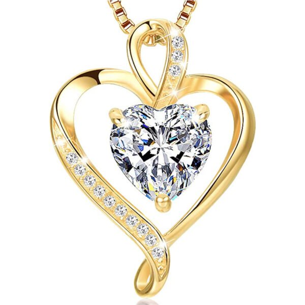 Women's Korean Style Zircon Heart Box Chain Necklace - Image 2