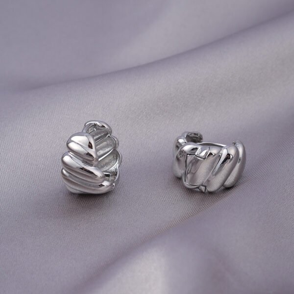 Micro Zircon-encrusted Stud Earrings Woven Twisted Gold Light Luxury High-end Sense - Image 9