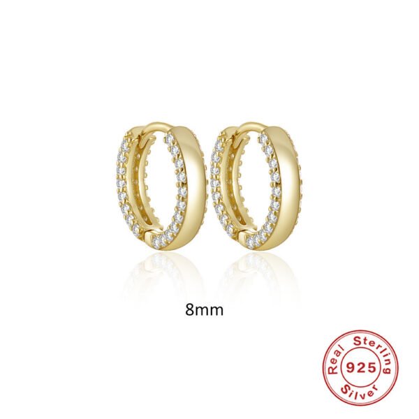 Women's S925 Silver Double Row Diamond Earrings - Image 8