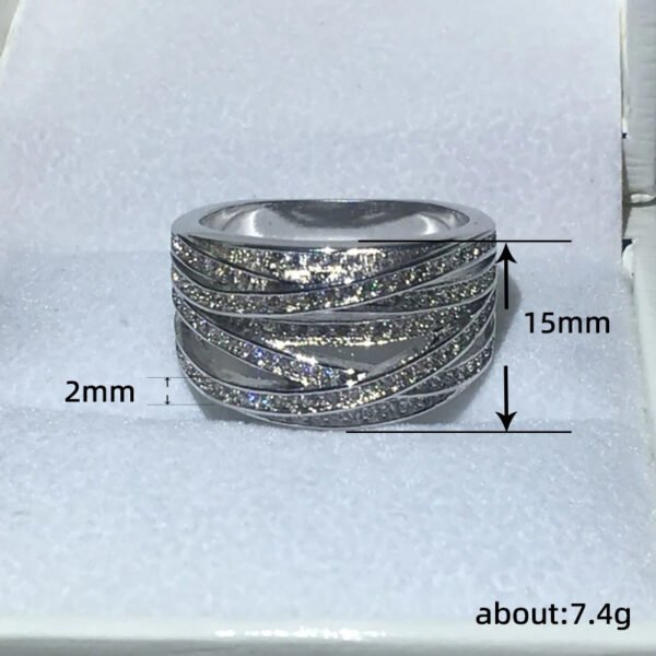 Women's Japanese-Korean Zircon Geometric Ring - Image 5