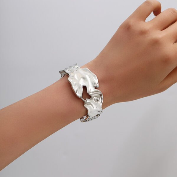 Metal Irregular Lava Bracelet For Women Fashion Special-interest Open-end Polished - Image 8