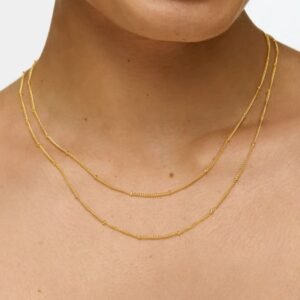 18K Gold Beaded Necklace