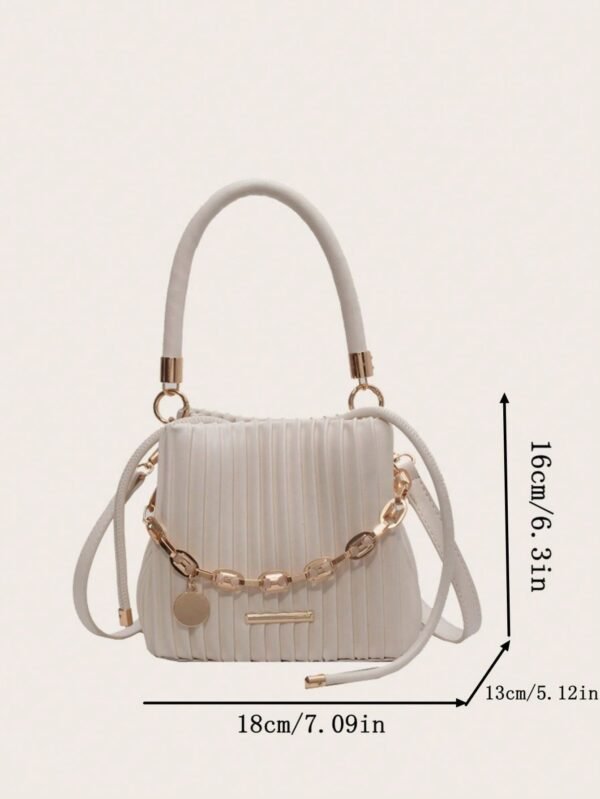 Women's Pearl Lace Chain Small Square Crossbody Bag - Image 2