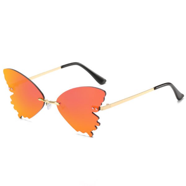 Butterfly Rimless Sunglasses Street Shooting Funny Sunglasses - Image 3