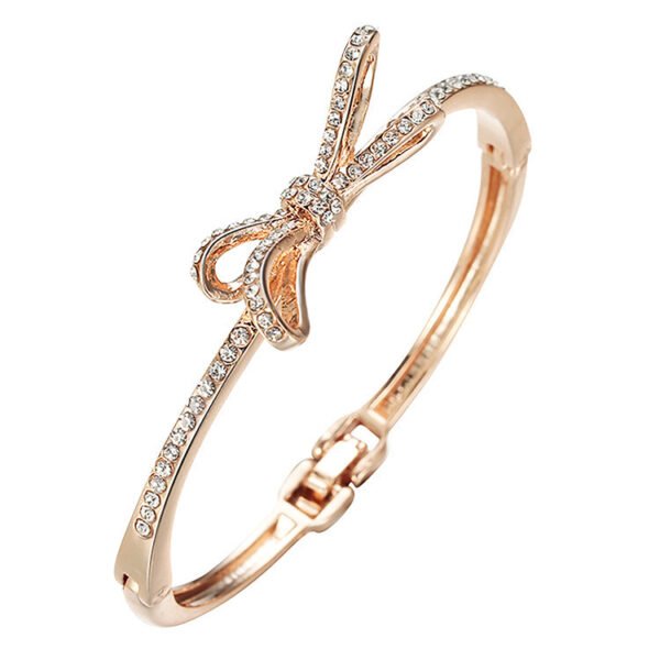 Women's Bracelets, Diamonds, Bows, Rose Gold Alloy Bracelets - Image 3