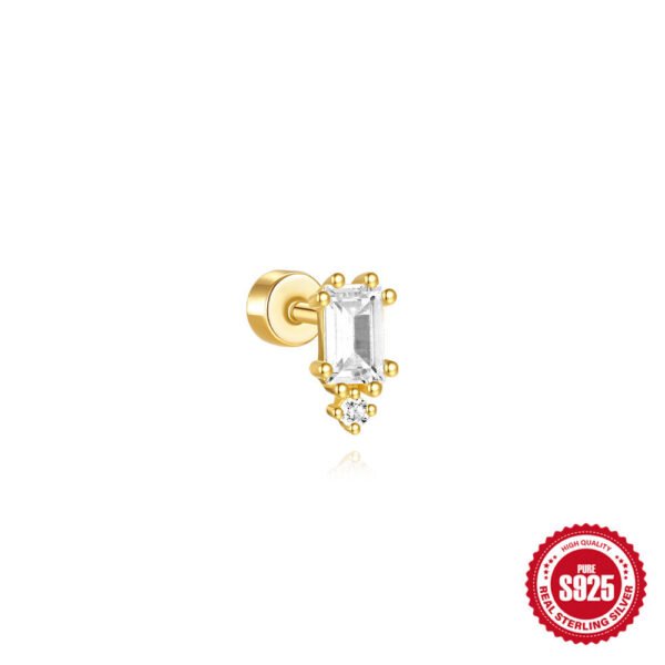 Unisex S925 Silver Geometric Ear Bone Stud - Image 8
