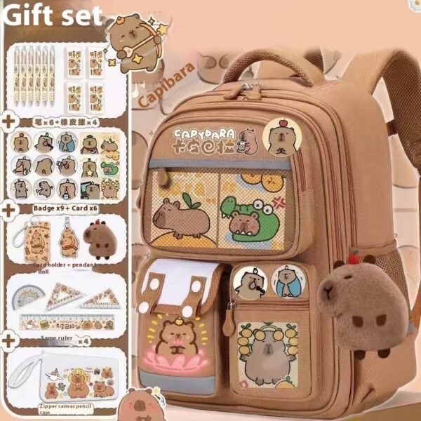 Cartoon Dolphin Kapibala Children's Backpack - Image 8