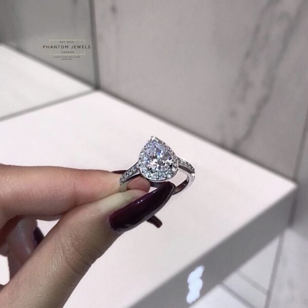 Women's White Gold Water Drop Zircon Wedding Ring - Image 6
