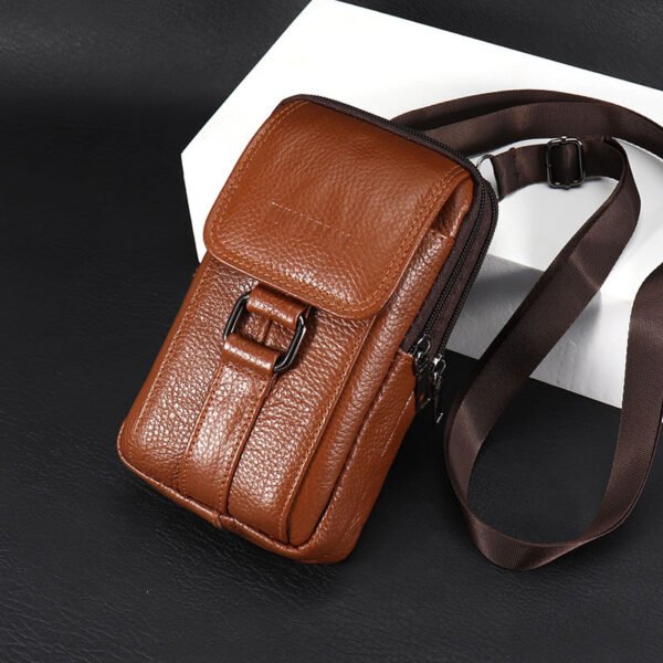 Men's Genuine Leather Multifunctional Phone Waist Bag - Image 6