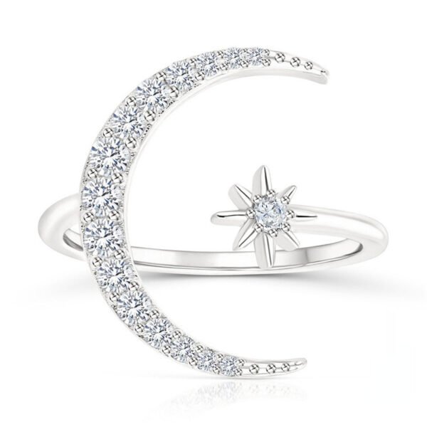 Star Moon Silver Ring