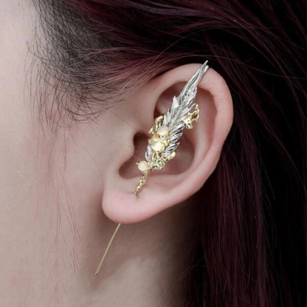 Wing Geometric Alloy Ear Stud Piercing - Image 3