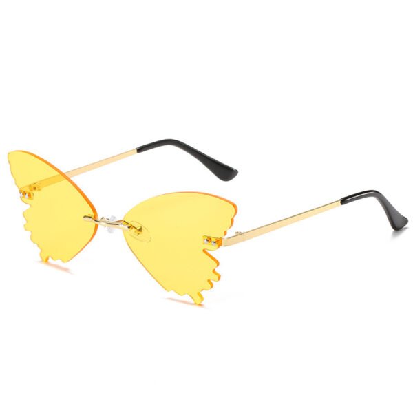 Butterfly Rimless Sunglasses Street Shooting Funny Sunglasses - Image 9