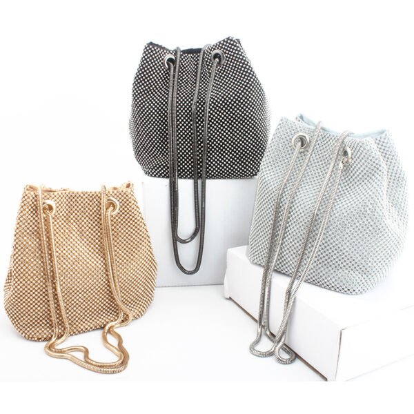 Women Crystal Diamond Clutch Bags String Satin Crossbody Bag Glitter Evening Bags Gold Clutch Party Purse Woman Handbag - Image 7