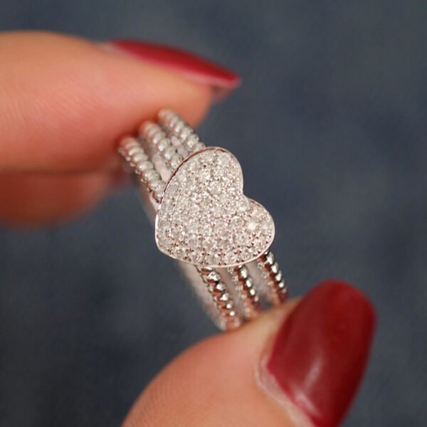 Twisted Heart Silver Ring