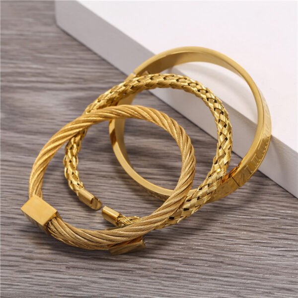 Three stainless steel bracelets - Image 3