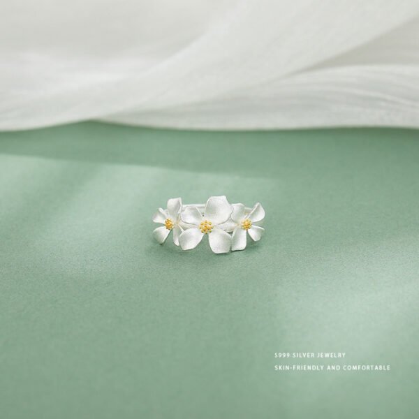 Women's S925 Silver Gardenia Jewelry Set - Image 7