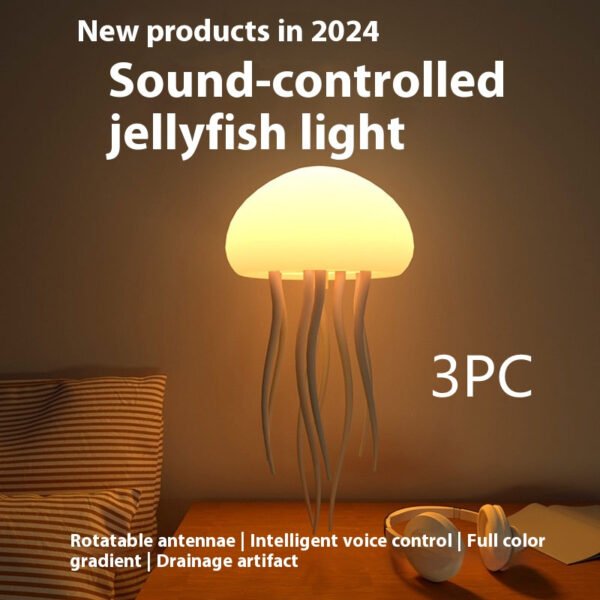 Jellyfish Mood Lamp LED Jellyfish Night Light Portable Jellyfish Lamp Jellyfish Decorations Smart Table Lamp For Bedside Desk - Image 4