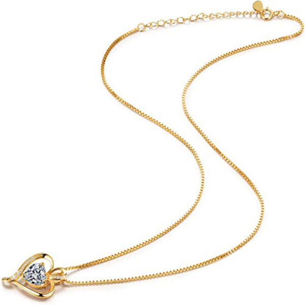 Women's Korean Style Zircon Heart Box Chain Necklace - Image 5