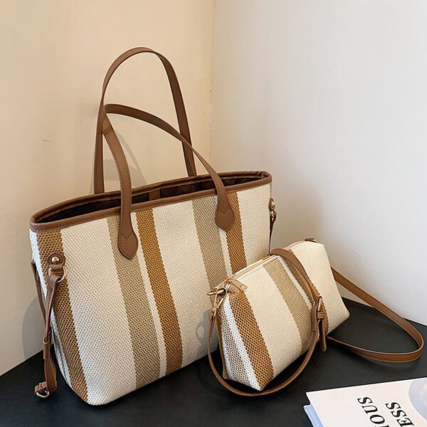 Women's Urban Simplicity Contrast Color Tote Bag - Image 4