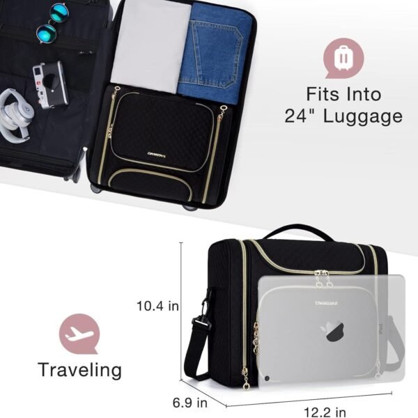 Women's Waterproof Large Capacity Plaid Travel Bag - Image 7