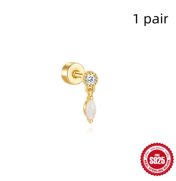 Unisex S925 Silver Geometric Ear Bone Stud - Image 2