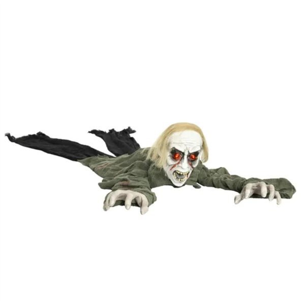 66" Animated Crawling Zombie Halloween Prop with Sound Activation - Image 6