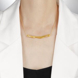 Pleated Titanium Necklace