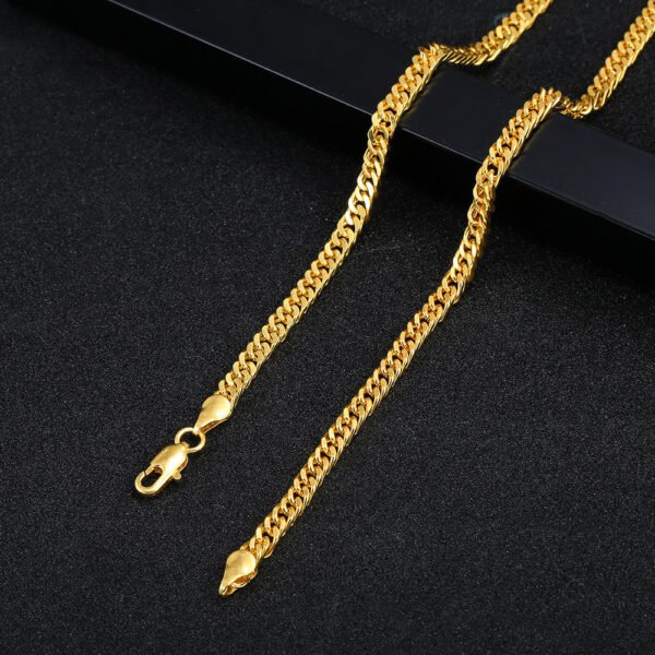 4MM Gold-plated NK Squashed Necklace Ornament - Image 2