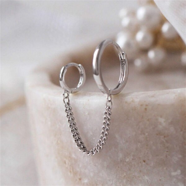Double Ear Piercings One-piece Earrings - Image 4