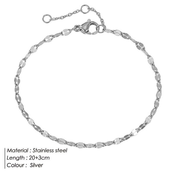Simple Gold Plated Stainless Steel Anklets Lip Chain Anklet - Image 7