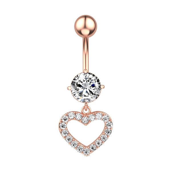 Women's Sexy Zircon Heart Navel Stud Set - Image 5