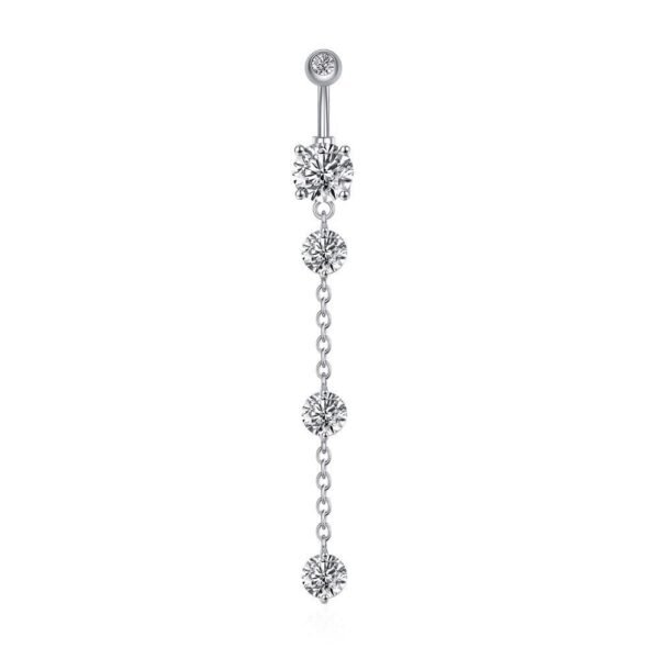 Unisex Zircon Tassel Stainless Steel Navel Stud - Image 6