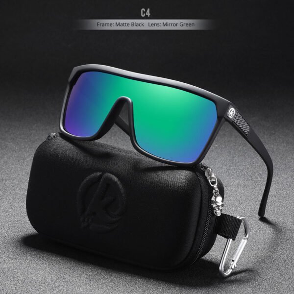 Large Frame One-piece Bicycle Glass Colorful Real Film Polarized Sunglasses - Image 6