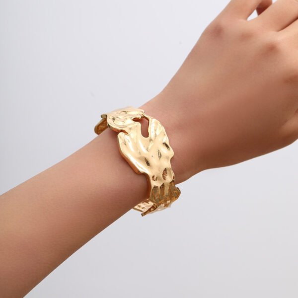 Metal Irregular Lava Bracelet For Women Fashion Special-interest Open-end Polished - Image 10