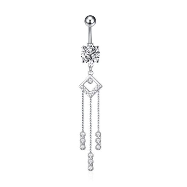 Unisex Zircon Tassel Stainless Steel Navel Stud - Image 7