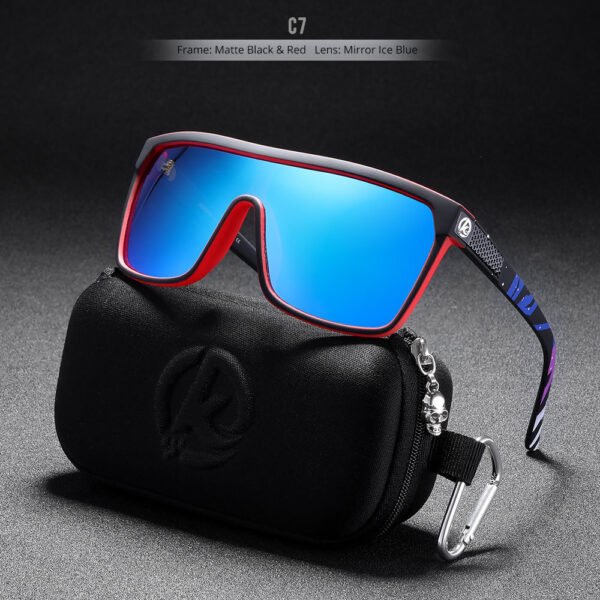 Large Frame One-piece Bicycle Glass Colorful Real Film Polarized Sunglasses - Image 8