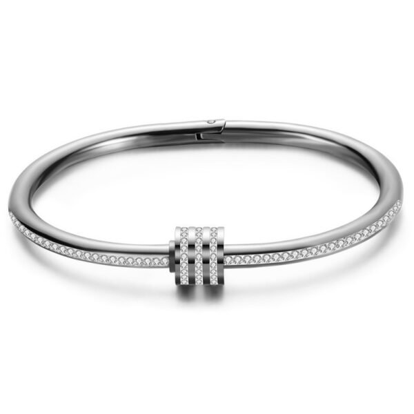 Three Rows Of Clay And Diamond Bracelets - Image 4