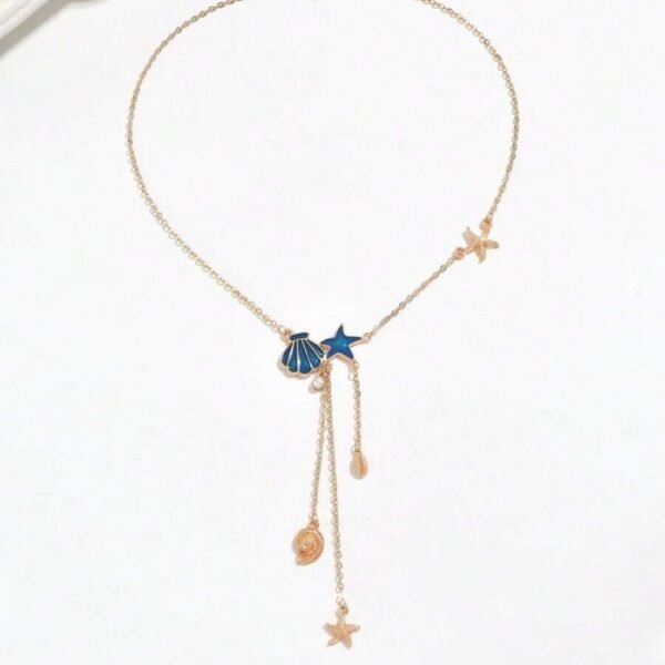 Women's Ocean Starfish & Shell Pendant Necklace - Image 2