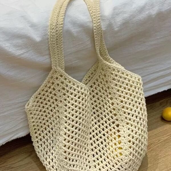 Women's Hand-Woven Straw Beach Tote Bag - Image 2