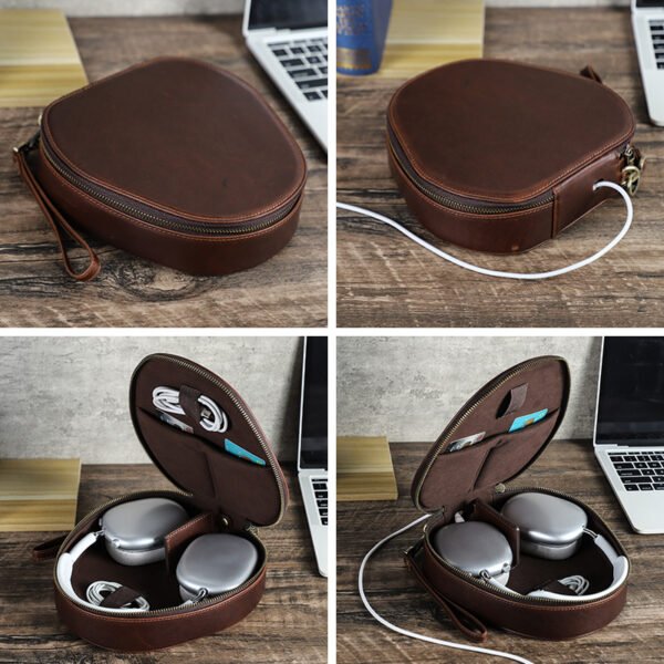 Genuine Leather Wireless Earphone Storage Case - Image 2