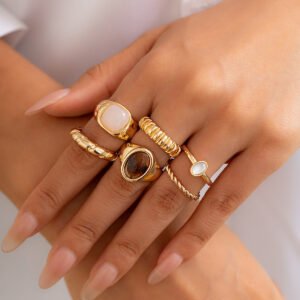 Irregular Alloy Ring Set