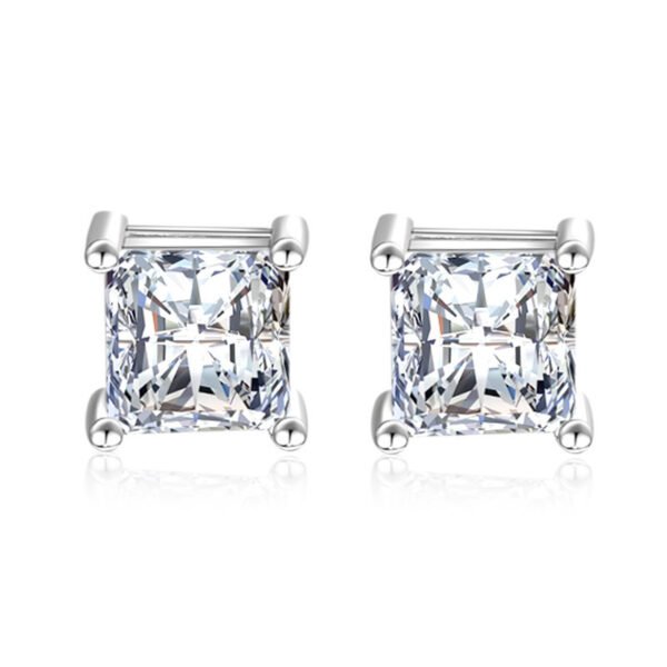 Heart-shaped Six-claw Inlaid Zircon Earrings - Image 7